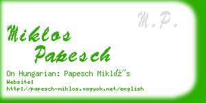miklos papesch business card